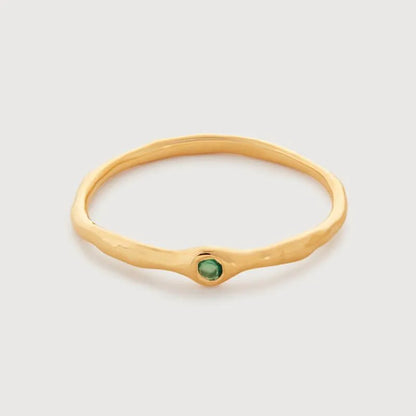 Gold Vermeil MV Siren™ Mini Gemstone Stacking Ring - Green Onyx