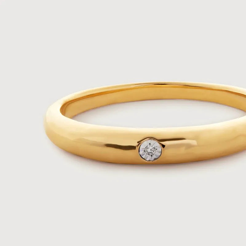 Gold Vermeil Deia Mini Diamond Ring - Diamond