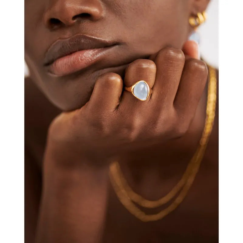 Gold Vermeil Rio Gemstone Ring - Aquamarine