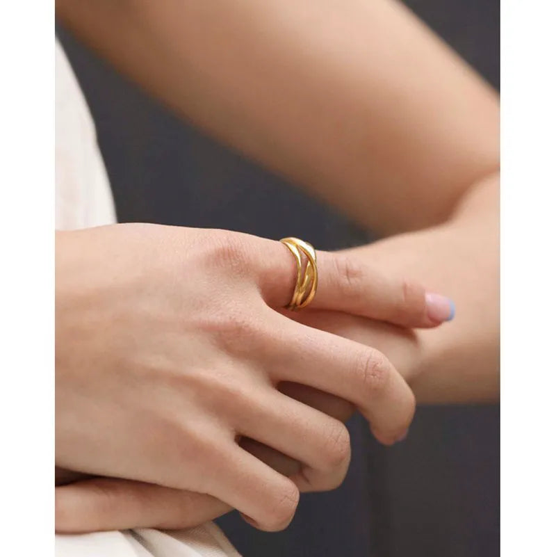 Gold Vermeil Nura Crossover Ring
