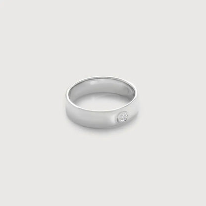 Sterling Silver Diamond Essential Band Ring - Diamond