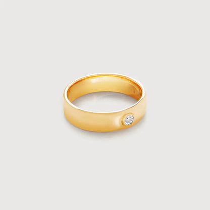 Gold Vermeil Diamond Essential Band Ring - Diamond