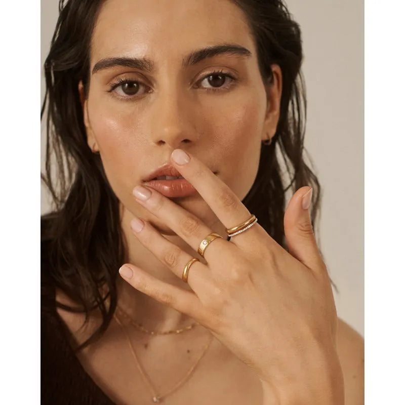 Gold Vermeil Diamond Essential Band Ring - Diamond