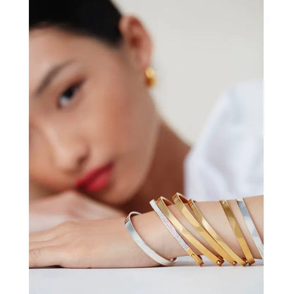 Gold Vermeil Essential Pavé Diamond Bangle - Diamond