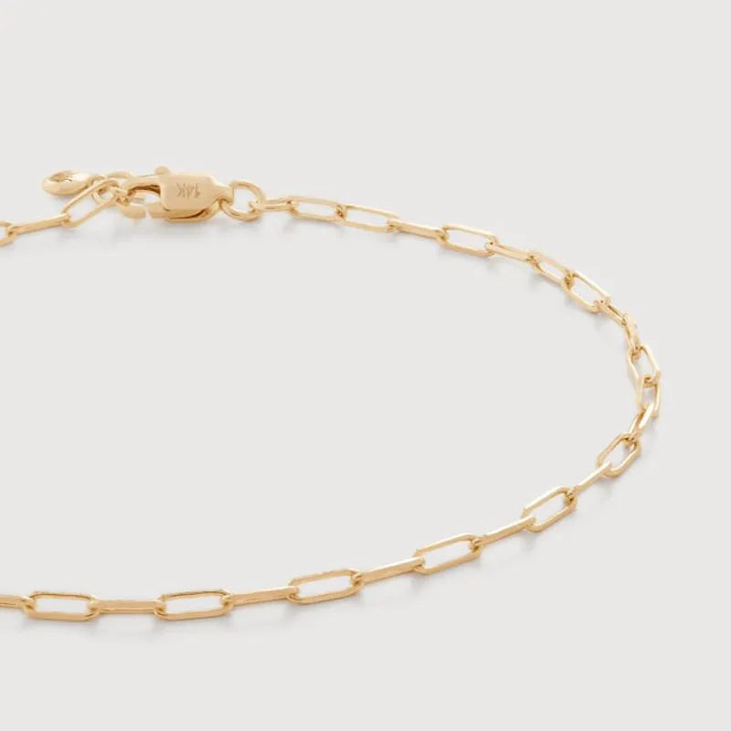 Gold Mini Paperclip Chain Bracelet