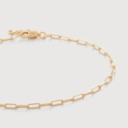Gold Mini Paperclip Chain Bracelet