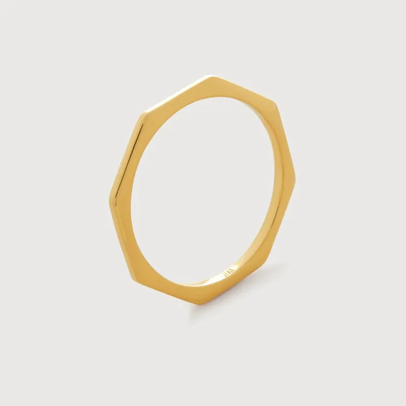 Gold Vermeil Octagon Stacking Ring