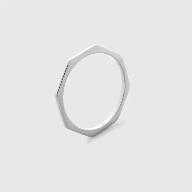 Sterling Silver Octagon Stacking Ring