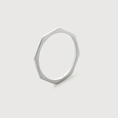Sterling Silver Octagon Stacking Ring