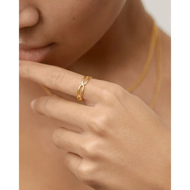 Gold Vermeil Paperclip Stacking Ring
