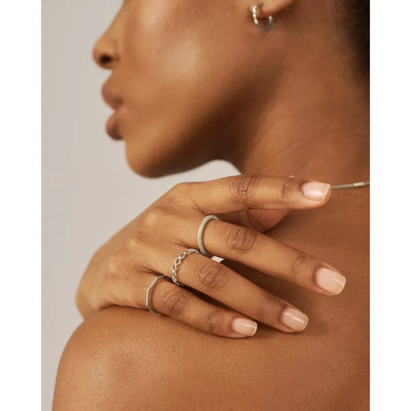 Sterling Silver Octagon Stacking Ring