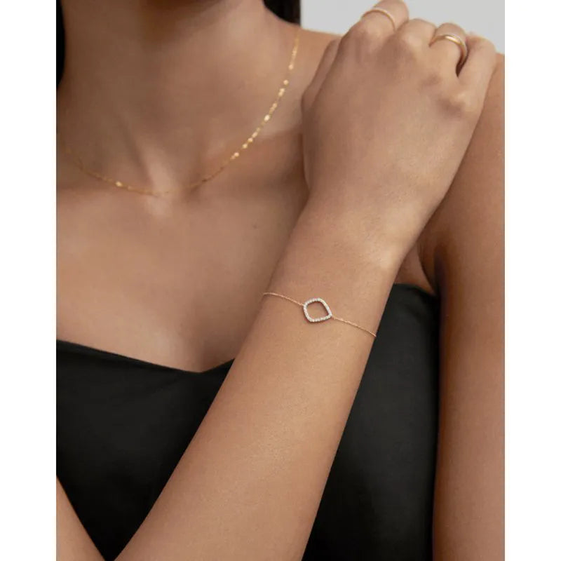 Gold Lab Grown Diamond Riva Kite Chain Bracelet - Lab Grown Diamond