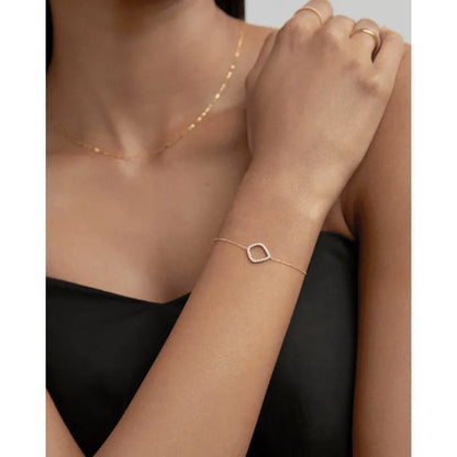 Gold Lab Grown Diamond Riva Kite Chain Bracelet - Lab Grown Diamond