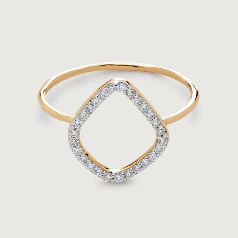 Gold Mini Riva Kite Diamond Ring - Lab Grown Diamond