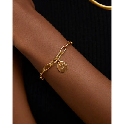Gold Vermeil Havana Oval Charm Bracelet