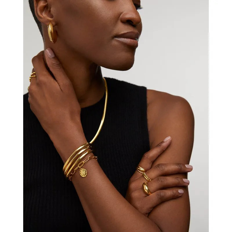Gold Vermeil Havana Oval Charm Bracelet