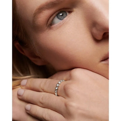 Sterling Silver Graduated Diamond Half Eternity Ring - Lab Grown Diamond