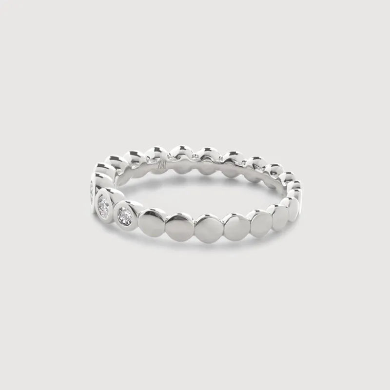 Sterling Silver Graduated Diamond Half Eternity Ring - Lab Grown Diamond