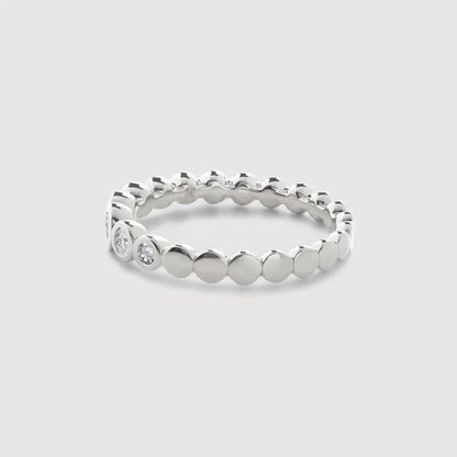 Sterling Silver Graduated Diamond Half Eternity Ring - Lab Grown Diamond
