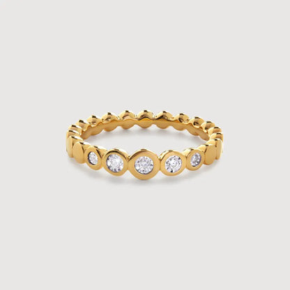 Gold Vermeil Graduated Diamond Half Eternity Ring - Lab Grown Diamond
