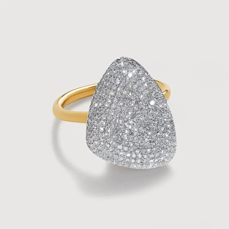 Gold Vermeil Nura Pavé Diamond Ring - Diamond