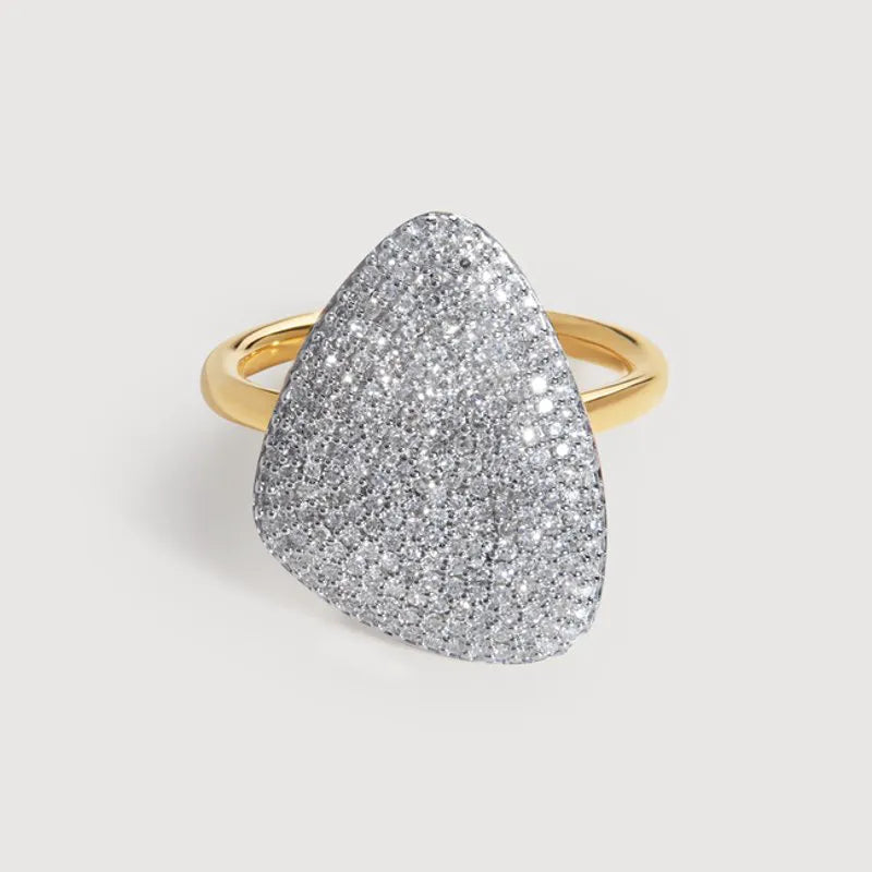 Gold Vermeil Nura Pavé Diamond Ring - Diamond