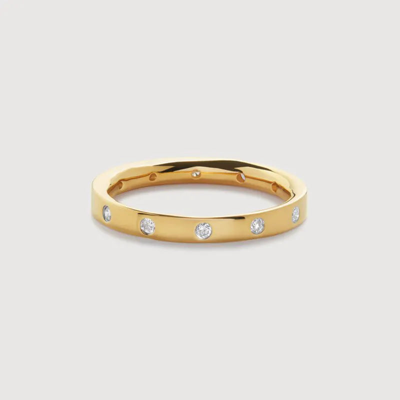 Gold Vermeil Essential Diamond Station Ring - Lab Grown Diamond