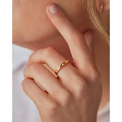 Gold Vermeil Essential Diamond Station Ring - Lab Grown Diamond