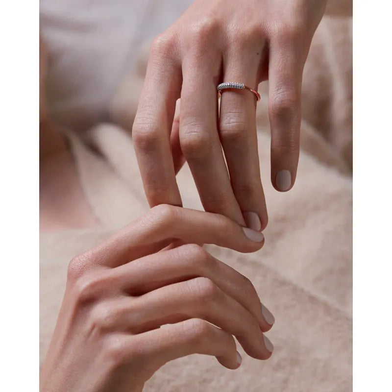 Gold Vermeil Fiji Bar Diamond Stacking Ring - Diamond