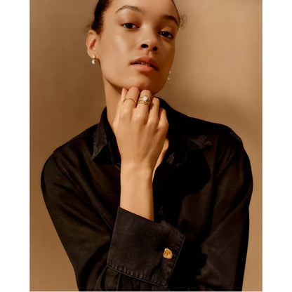 Amy Powney X Monica Vinader Shirt and Pearl Cufflink Set - Pearl