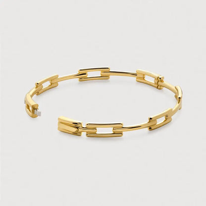 Gold Vermeil Signature Link Diamond Slim Bangle - Lab Grown Diamond