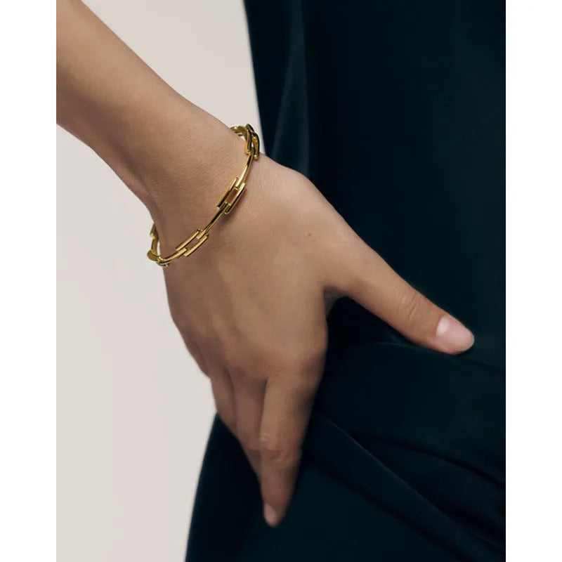 Gold Vermeil Signature Link Slim Bangle
