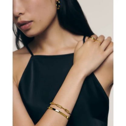 Gold Vermeil Signature Link Slim Bangle