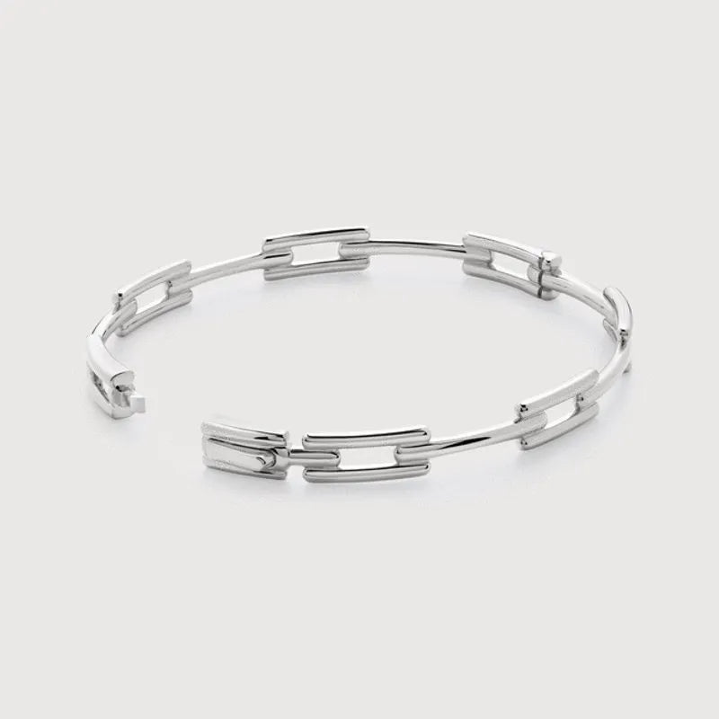 Sterling Silver Signature Link Slim Bangle