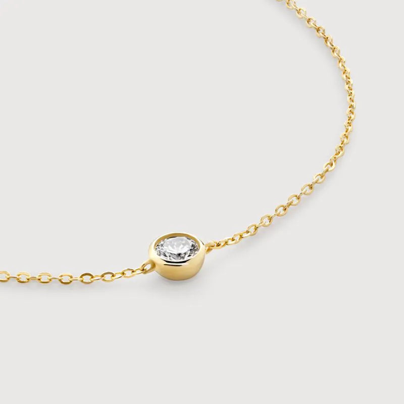 Gold Diamond Solitaire Bracelet 3mm - Lab Grown Diamond