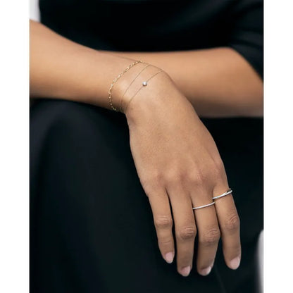 Gold Diamond Solitaire Bracelet 3mm - Lab Grown Diamond