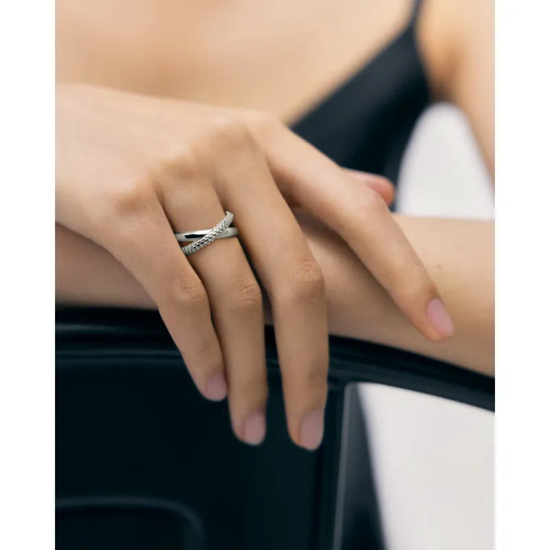 Sterling Silver Heirloom Crossover Ring
