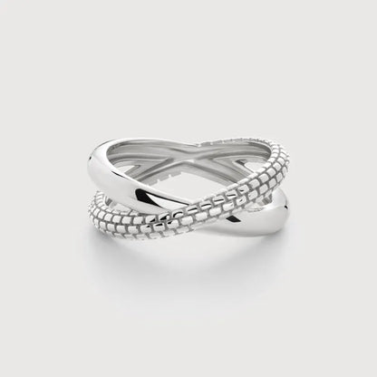 Sterling Silver Heirloom Crossover Ring