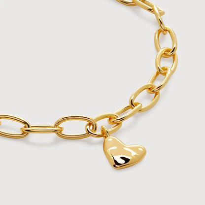 Gold Vermeil Heart Charm Bracelet