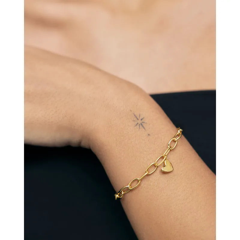 Gold Vermeil Heart Charm Bracelet