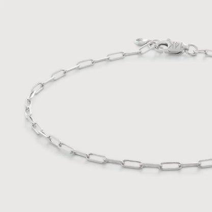 White Gold Mini Paperclip Chain Bracelet