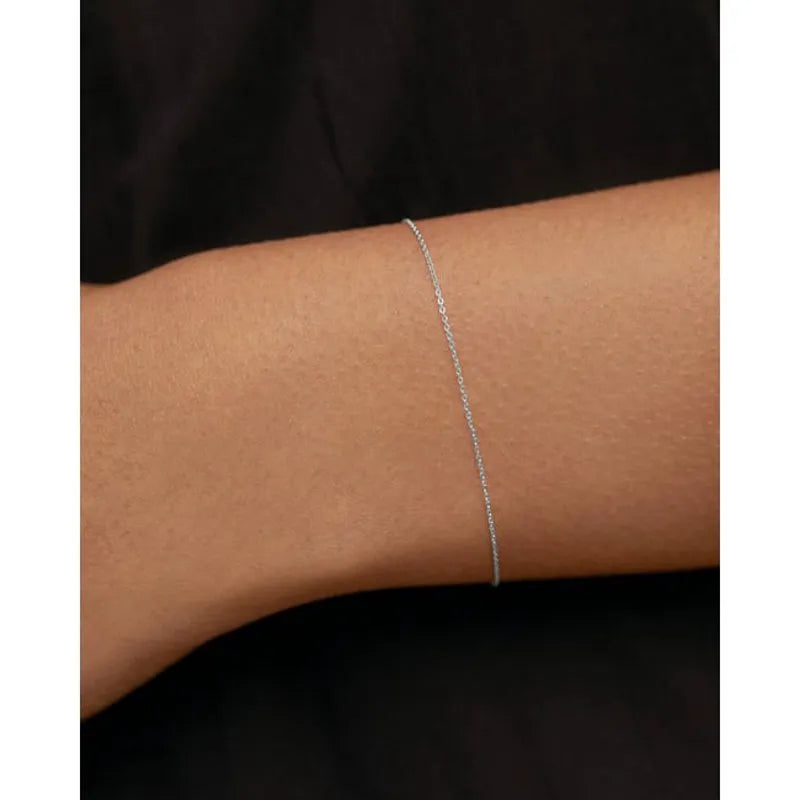 White Gold Super Fine Chain Bracelet