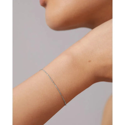 White Gold Shimmer Chain Bracelet
