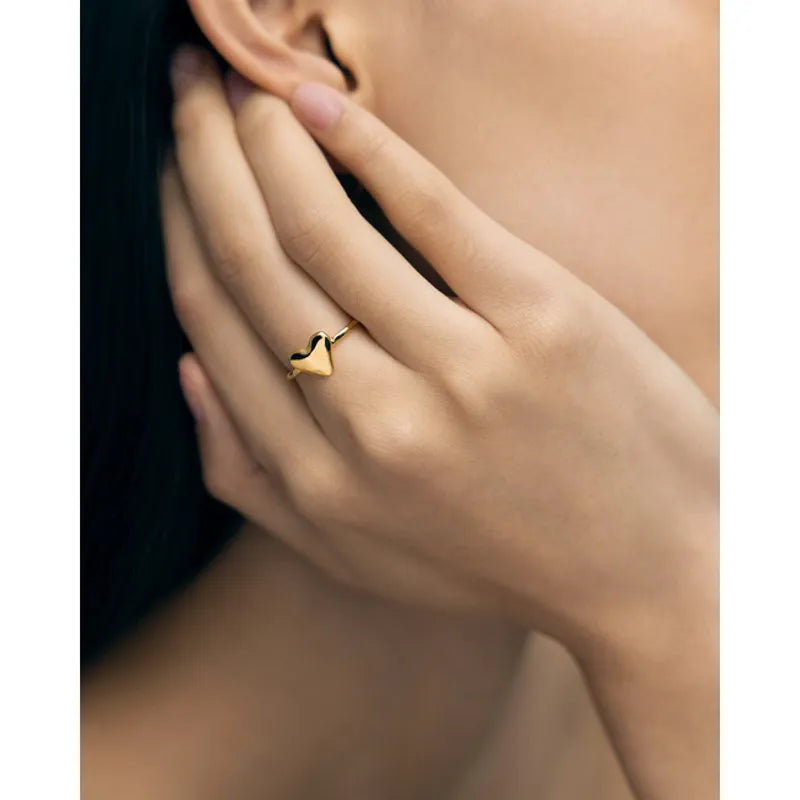Gold Vermeil Heart Stacking Ring