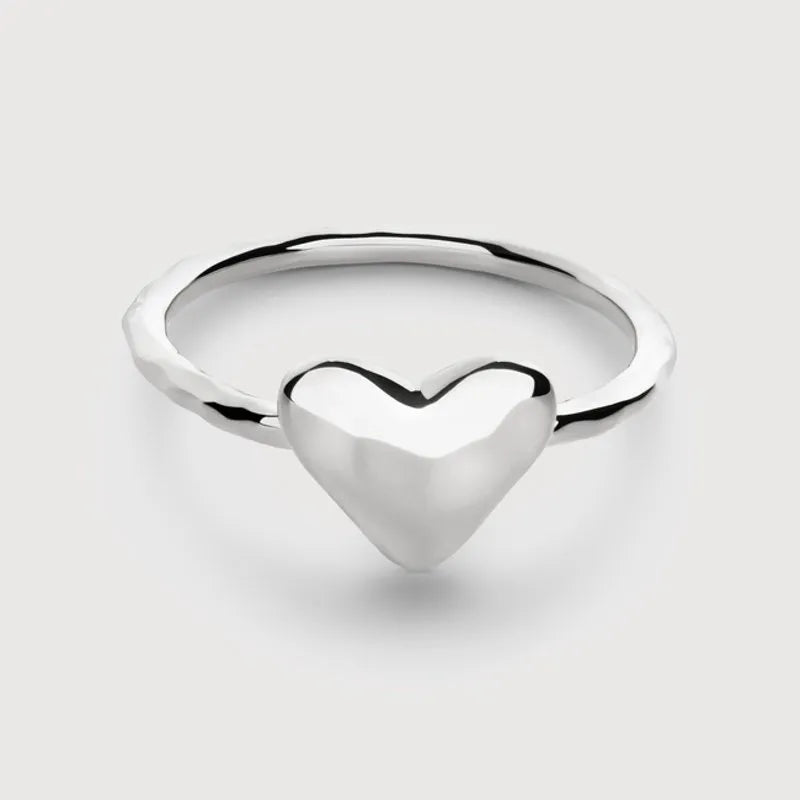 Sterling Silver Heart Stacking Ring