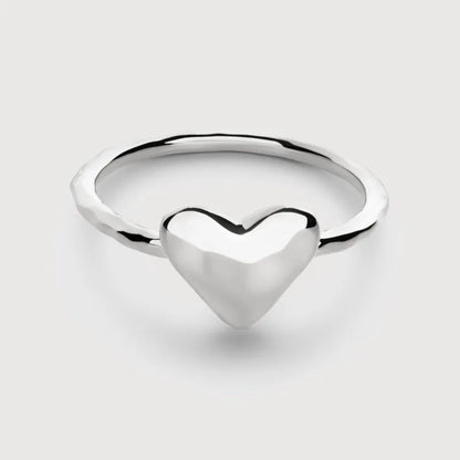 Sterling Silver Heart Stacking Ring