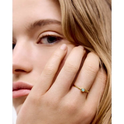 Gold Vermeil Odyssey Gemstone Stacking Ring - Aquamarine