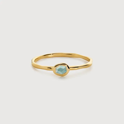 Gold Vermeil Odyssey Gemstone Stacking Ring - Aquamarine