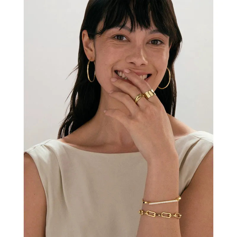 Gold Signature Diamond Slim Bangle - Lab Grown Diamond
