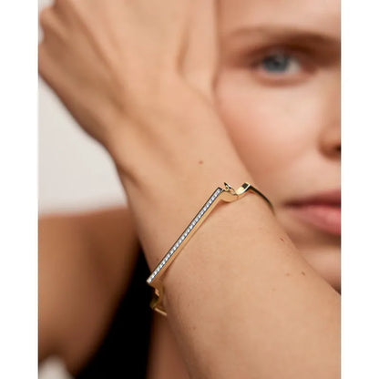 Gold Signature Diamond Slim Bangle - Lab Grown Diamond